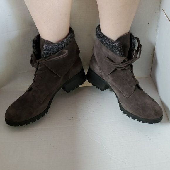 Lucky Brand Ankle Boots Combat Brown Suede Huntress Lace Up Women's WOMAN'S 10 M - Picture 12 of 16